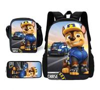 Shein Mochila de 3 piezas del Equipo de Agentes Wangwang de Paw Patrol, para damas y caballeros, con bolsa de almuerzo y estuche de lápices, para salir de e