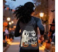 Shein Mochila de cordón personalizada con foto, saco ligero con cordón para deportes, gimnasio y natación