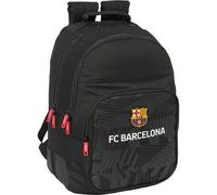 Shein Mochila de doble compartimento del F.C. Barcelona "Negro" - Mochila con dos grandes compartimentos principales - Mochila adaptable al coche - Mochila