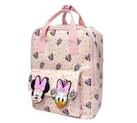 Shein Mochila de moda casual y linda con estampado de Minnie Mouse, mochila escolar, bolsa de viaje multifuncional