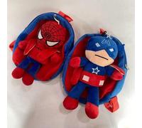 Shein Mochila de peluche de Marvel Spider-Man - Correas ajustables, poliéster duradero, diseño de dibujos animados divertido con colores rojo y azul, perfec