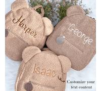 Shein Mochila de peluche de oso de peluche, mochila personalizada con nombre bordado, mochila infantil bordada, mochila infantil personalizada con nombre, m