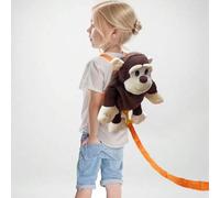 Shein Mochila de seguridad para niños con correa antiperidida, diseño de mono de peluche 2 en 1