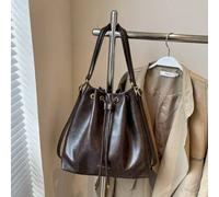 Shein Mochila de transporte de nicho para mujeres, nueva marca de moda, bolsas de viaje de gran capacidad, bolso de tote con cordón de cubo de piel de PU su