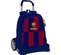Shein Mochila Escolar + Carro F.C. Barcelona - Trolley Infantil Con Asa Telescópica Ajustable y Mango Ergonómico - Mochila Con Compartimentos Amplios y Orga