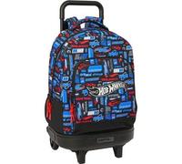 Shein Mochila Escolar Con Carro Hot Wheels - Trolley Infantil Con Asa Telescópica Ajustable y Mango Ergonómico - Mochila Con Compartimentos Amplios y Organi