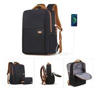 Shein Mochila escolar para portátil resistente al agua con puerto de carga USB para hombres y mujeres mochila de negocios para viajeros y commuter incluye e