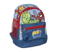 Shein Mochila Estilo Trekking de Avengers - Multicolor - 23x27x15cm - Fabricada con Poliéster - Mochila Infantil con Varios Bolsillos - Cinturón y Asas Aju