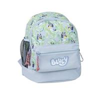 Shein Mochila Estilo Trekking de Bluey - Color Azul - 23x27x15 cm - Fabricada en Poliéster - Varios Bolsillos - Cinturón y Asas Ajustables - Estampado Bluey