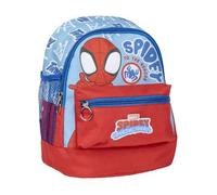 Shein Mochila Estilo Trekking de Spidey - Color Azul y Rojo - 23x27x15 cm - Fabricada con Poliéster - Varios Bolsillos - Cinturón y Asas Ajustables