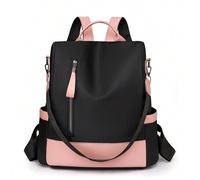 Shein Mochila grande de gran capacidad, suelta y a la moda, con bloqueo de color y antirrobo, para mujer