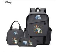 Shein Mochila gris de 3 piezas del Juego de Buzz Lightyear y Woody de Disney Toy Story - Bolsa para portátil con bolsa aislada y estuche de lápices apta par
