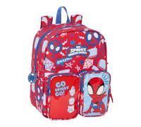 Shein Mochila Guarderia Bolsillos Adaptable a Carro Spidey "Rescue" Compartimentos Organizadores con Cierre de Cremallera - Mochila Guarderia Spidey Con Co