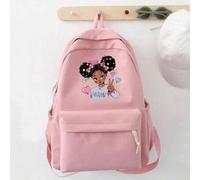 Shein Mochila infantil linda con patrón de niña de dibujos animados, bolsa escolar (posición de impresión aleatoria), mochila clásica y simple Y2K de gran c