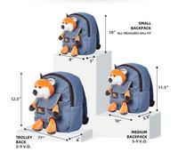 Shein Mochila linda para niños ZOCIGIFTS, fijada con para aumentar la diversión - Bolsa escolar de mezclilla azul para niños y niñas de 3+ años, 3 tamaños S