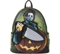 Shein Mochila Loungefly de Michael Myers Halloween de 26 cm, moderna y resistente | Mochila con múltiples compartimentos para laptop, libros y talla grande,
