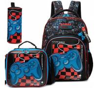 Shein Mochila para niños Set de 3 piezas con caja de almuerzo y estuche para lápices Mochila escolar perfecta para viajes de vuelta a la escuela