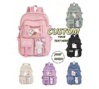 Shein Mochila personalizada, se puede imprimir un nombre personalizado o saludos festivos. Crea tu propia mochila exclusiva. Con un diseño de múltiples bols