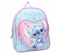 Shein Mochila Stitch Infantil con Bolsillo Frontal de Corazón, Licencia Oficial 100%, Color Rosa y Azul, 30 x 25 x 11 cm, Kiglam. Envios 24-48 horas