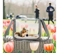 Shein Mochila transportadora de viaje para mascotas pequeñas con percha elevada, bolsa ligera para transporte de mascotas, jaula de viaje para loros, paloma