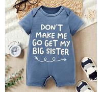 Shein Modeflare Wear No me hagas ir a buscar a mi hermana mayor, Pijama para bebé niño casual minimalista con estampado de letra en cuello redondo, de algod