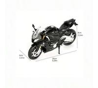 Shein Modelo a escala 1:12 de la motocicleta BMW S1000 RR, un juguete de coche en miniatura de colección, adorno de escritorio con base de exhibición, un re