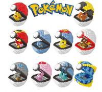 Shein Modelo de bloques de construcción de Pokémon Pikachu sin caja, juego de bloques de construcción de mini figuras de la serie Pokémon Ball, juguetes de