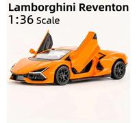 Shein Modelo de coche 1:36 Reventon, modelo de coche de aleación de zinc fundido a troquel con apertura de puertas, juguete coleccionable para niños a part