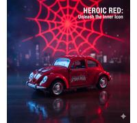 Shein Modelo de coche de Marvel Spider-Man - Carcasa de metal con diseño rojo y negro, decoración de escritorio coleccionable detallada, regalo perfecto par