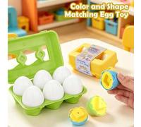 Shein Modelo de huevo de emparejamiento de color y forma, juguete educativo para niños, entrenamiento de lógica de pensamiento de aprendizaje temprano, rega
