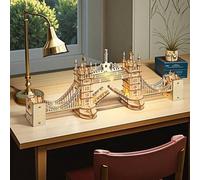 Shein Modelo de puente de Londres de madera 3D, rompecabezas de madera de 305 piezas de alta dificultad, juguete DIY decorativo creativo, apto para mayores