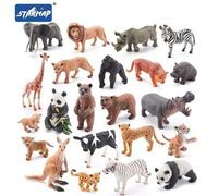 Shein Modelos de animales realistas, león, tigre, leopardo, panda, jirafa, set de familia de animales de la jungla, juguetes educativos, decoraciones de pas