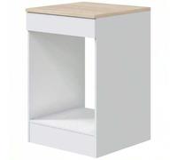 Shein Módulo Cocina Kira con Hueco para Horno Estándar Moderno Blanco Brillo y Roble Canadian 60x90x60 cm