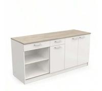 Shein Módulo Inferior Cocina Cooking, Armario Cocina 3 Puertas 2 Cajones Blanco 85x180x60 cm