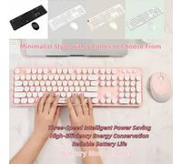 Shein MOFII Combo de teclado y ratón inalámbrico 2.4G, plug and play, transmisión de señal estable de hasta 10m. Diseño de teclado completo de 104 teclas co