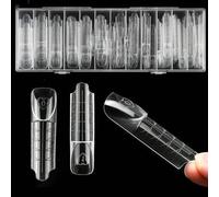 Shein Molde de arte de uñas de doble extremo con efecto francés inverso 3D, set de 75 piezas | Zona de magia de manicura francesa de doble extremo, set de 7