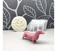 Shein Molde de silicona con forma de perro salchicha, vela perfumada, yeso DIY, resina y figuritas decorativas para el hogar y la oficina