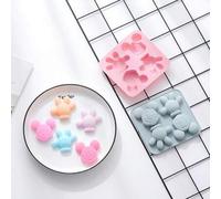 Shein Molde de silicona de 4 cavidades de Disney para tartas, chocolate, cubitos de hielo, comida para bebés, dulces, galletas, guantes DIY, Mickey Mouse, d