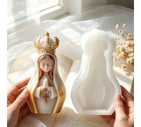 Shein Molde de silicona de la Virgen María orante, molde artesanal para velas/yeso/resina, decoración de ambiente espiritual, vela DIY, incienso, molde de y