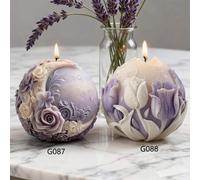 Shein Molde de silicona para velas perfumadas con aroma floral, kit de decoración DIY 3D multiestilo con luna, flores y tulipanes