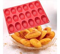 Shein Molde para magdalenas Madeleine, bandeja antiadherente de 18 cavidades con forma esférica de concha para hornear magdalenas en el horno, molde de sili