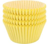 Shein Moldes de papel para cupcakes/magdalenas, 100/200/500 piezas, color amarillo, sin adherencia, para fiestas, bodas, cumpleaños y Navidad