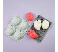 Shein Moldes de silicona para pasteles de Halloween: 4 diseños que incluyen formas de corazones, cerebro y flores, aptos para hornear chocolate, pan, etc.