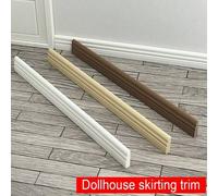 Shein Moldura decorativa de plástico para zócalo de casa de muñecas, esquina no de madera para sellar la brecha entre la pared y el piso de la casa en minia