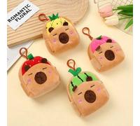 Shein Monedero con diseño de Carpincho (Capibara) de dibujos animados, bolsa de almacenamiento de peluche con colgante de mochila lindo de tortuga y Degú