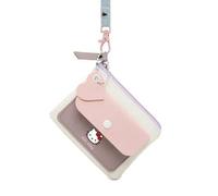 Shein Monedero de Hello Kitty de Sanrio, nuevo diseño de colores contrastantes, pequeña billetera, lindo adorno con colgante con forma de corazón, diseño si