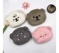 Shein Monedero de peluche de oso de dibujos animados, monedero lindo, regalo de cumpleaños, monedero de niña, monedero pequeño con cremallera, bolsa de alma