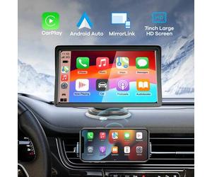 Shein Monitor de pantalla para coche universal de 7 pulgadas; con CarPlay inalámbrico y Android Auto incorporados; plug and play; monitor de pantalla para c