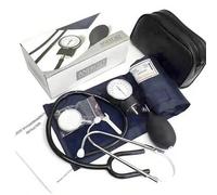 Shein Monitor de presión arterial de estilo de brazo manual con estetoscopio, con estuche de almacenamiento negro, fácil de transportar, esfigmomanómetro an