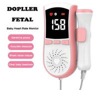 Shein Monitor Portátil de Frecuencia Cardíaca Fetal con Ultrasonido de 3 MHz para Embarazadas - Detector de Latidos del Corazón del Bebé, Monitor Doppler Fe